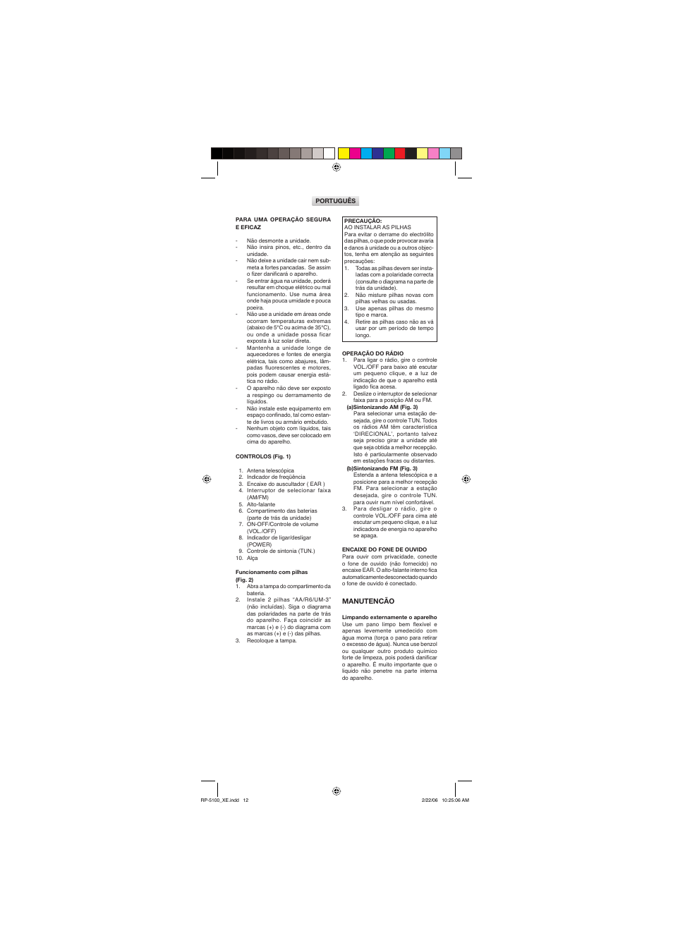 Sanyo RP-5200 User Manual | Page 12 / 12
