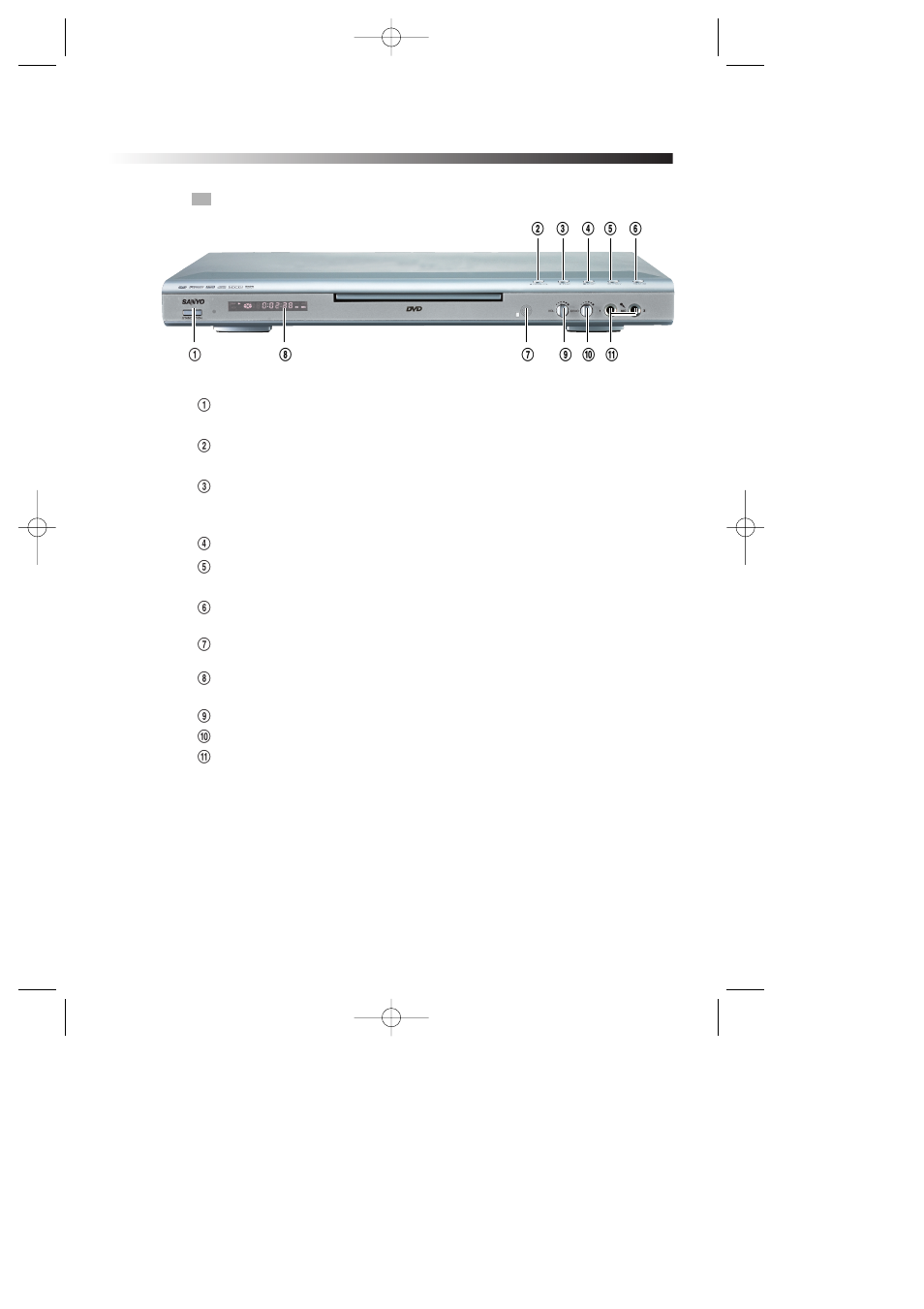 Preparations before operation | Sanyo DVD-DX501 User Manual | Page 11 / 40