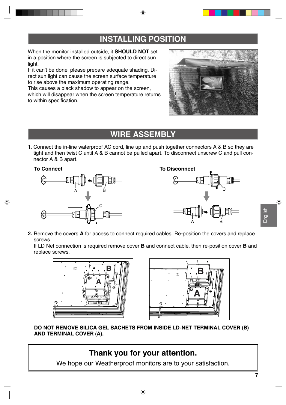 Installing position wire assembly | Sanyo CE42LH2WP User Manual | Page 27 / 33