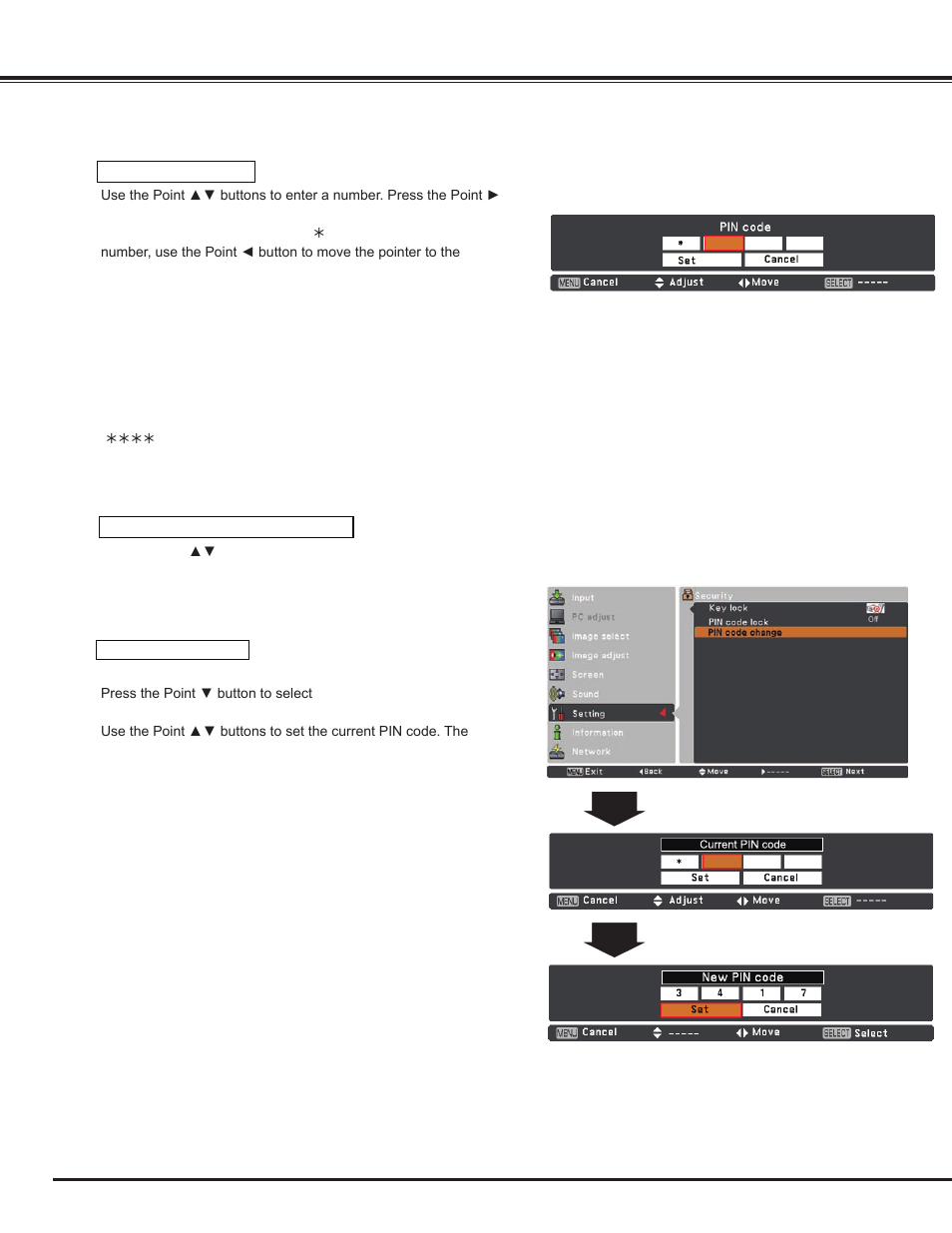 Setting | Sanyo PLC WM5500L User Manual | Page 62 / 92