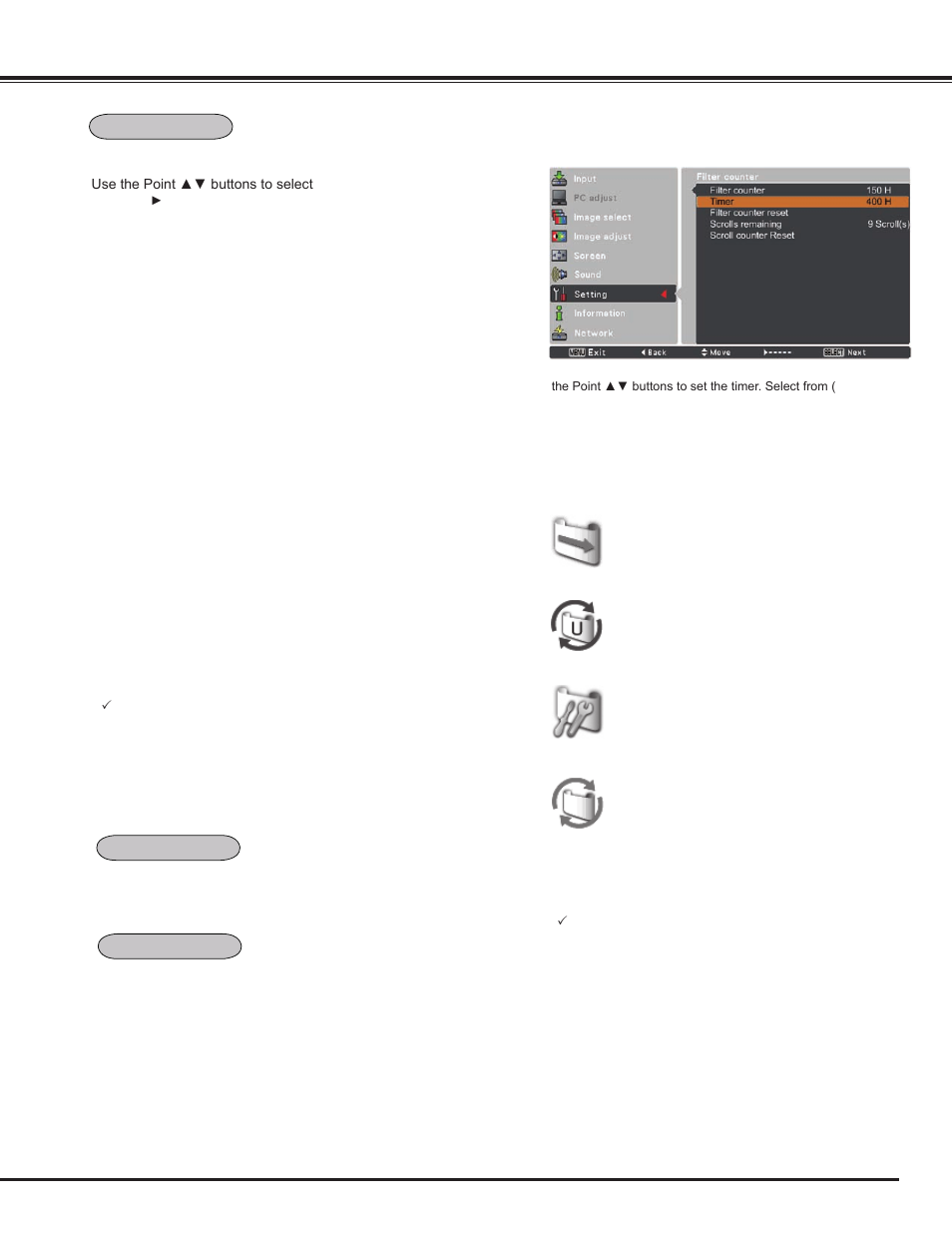 Setting | Sanyo PLC WM5500L User Manual | Page 65 / 92
