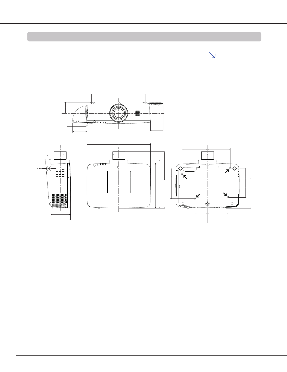 Dimensions, Appendix dimensions appendix | Sanyo PLC WM5500L User Manual | Page 88 / 92