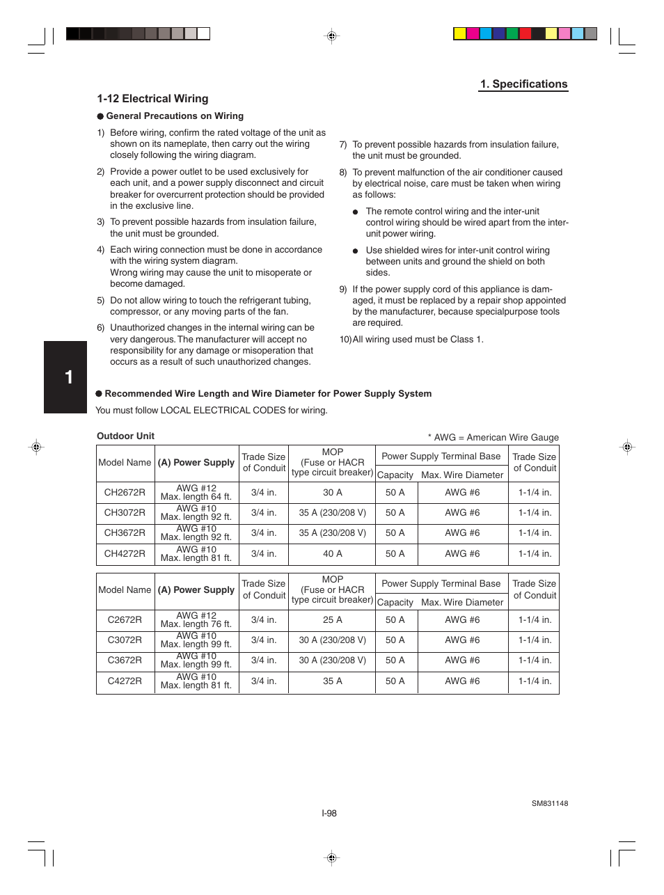 Sm831148-02_48, 12.electrical wiring | Sanyo KHH2672R / CH2672R User Manual | Page 102 / 180