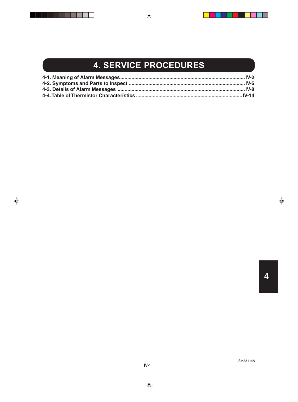 Service procedures | Sanyo KHH2672R / CH2672R User Manual | Page 147 / 180