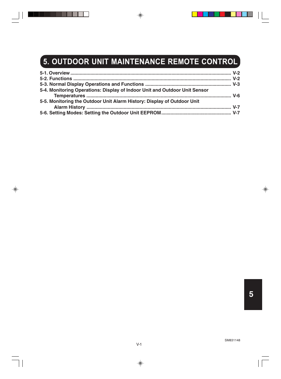 Outdoor unit maintenance remote control | Sanyo KHH2672R / CH2672R User Manual | Page 161 / 180