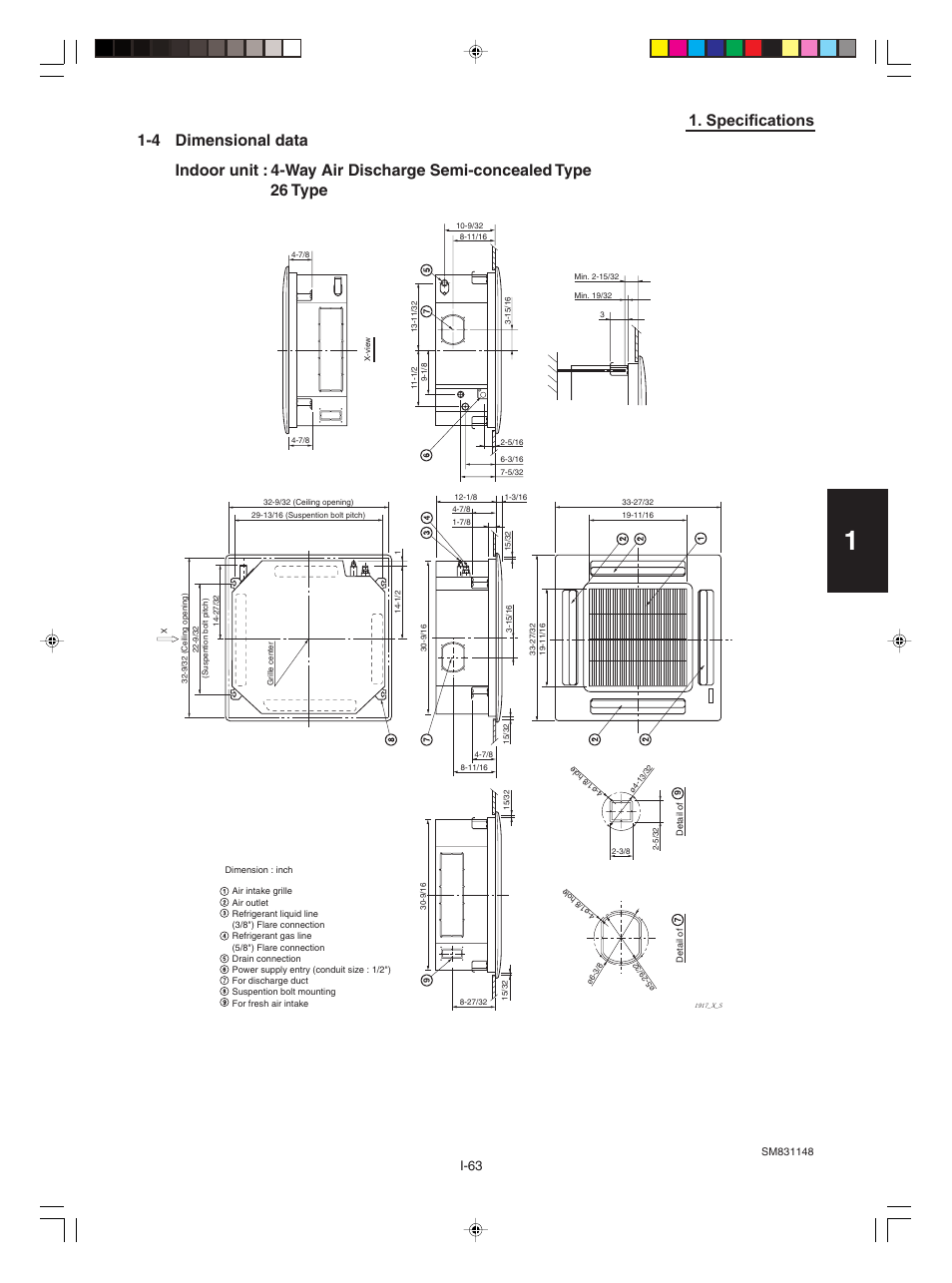 4.dimensional data 1/2 | Sanyo KHH2672R / CH2672R User Manual | Page 67 / 180