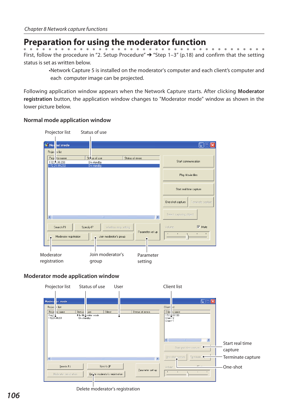 Preparation for using the moderator function | Sanyo 1AV4U19B25500 User Manual | Page 106 / 154