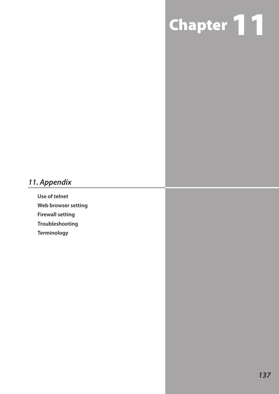 Appendix, Chapter | Sanyo 1AV4U19B25500 User Manual | Page 137 / 154