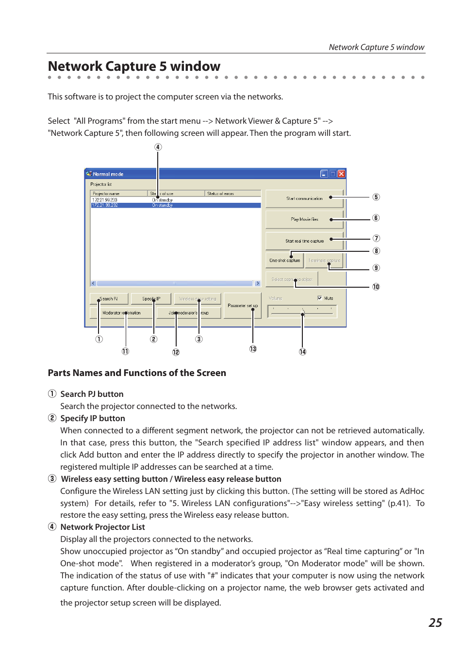 Network capture 5 window | Sanyo 1AV4U19B25500 User Manual | Page 25 / 154