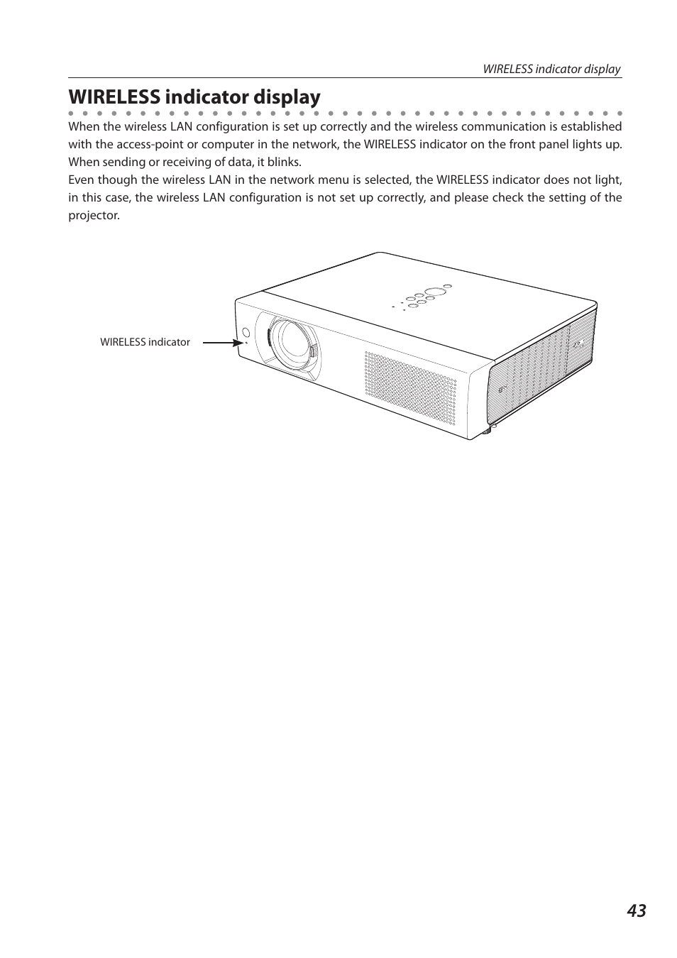 Wireless indicator display | Sanyo 1AV4U19B25500 User Manual | Page 43 / 154