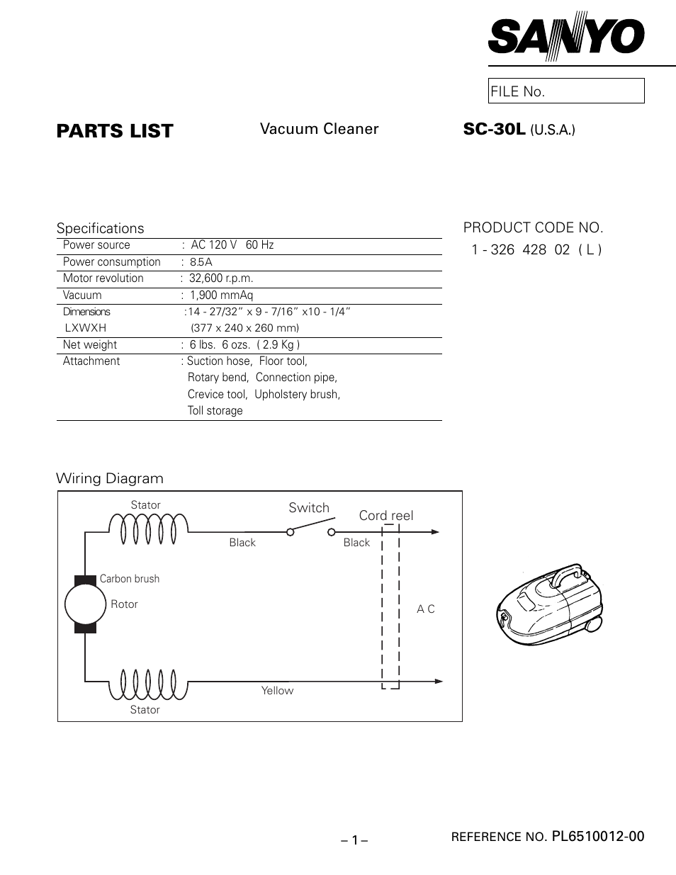 Sanyo SC-30L User Manual | 5 pages