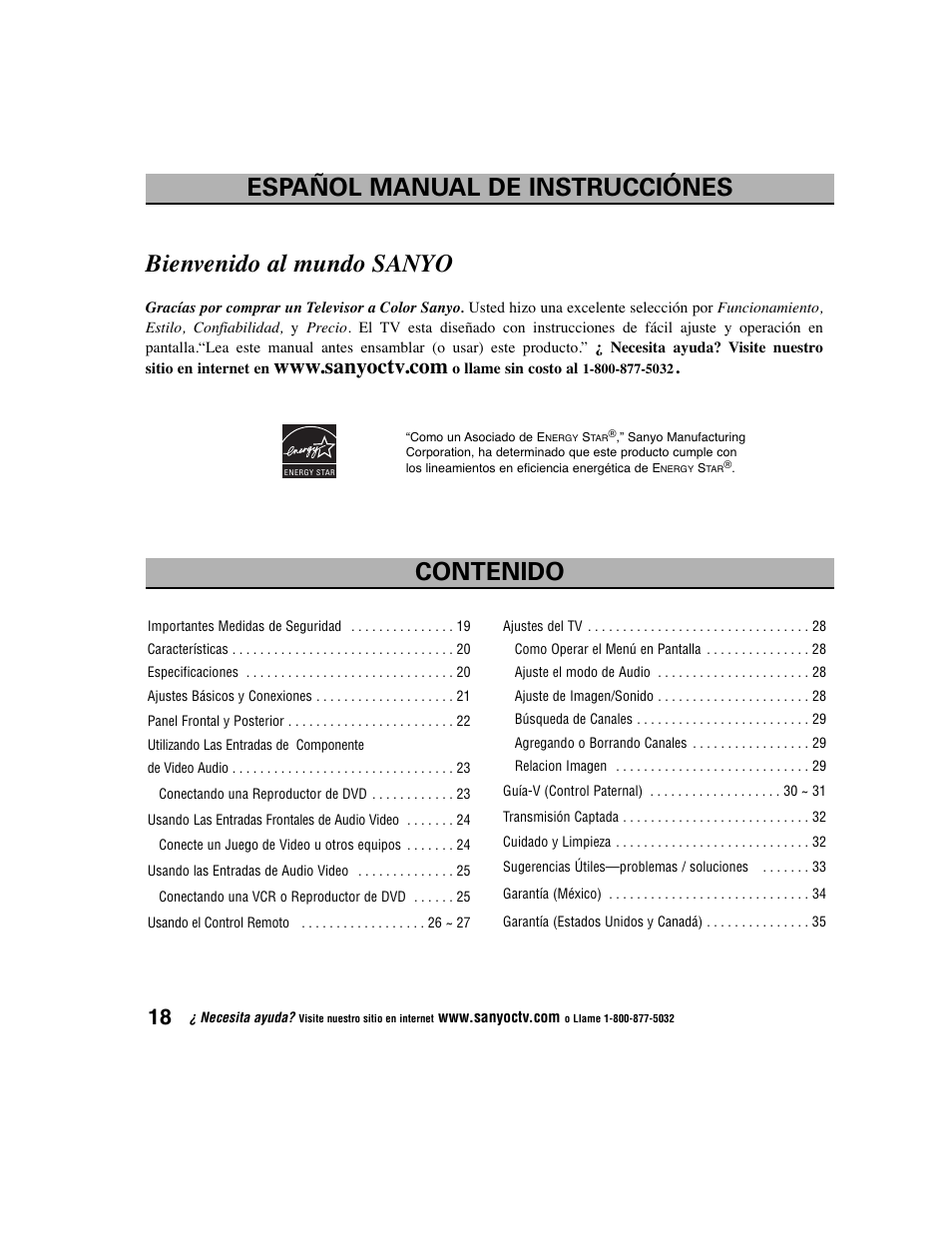 Sanyo DS27225 User Manual | Page 18 / 52