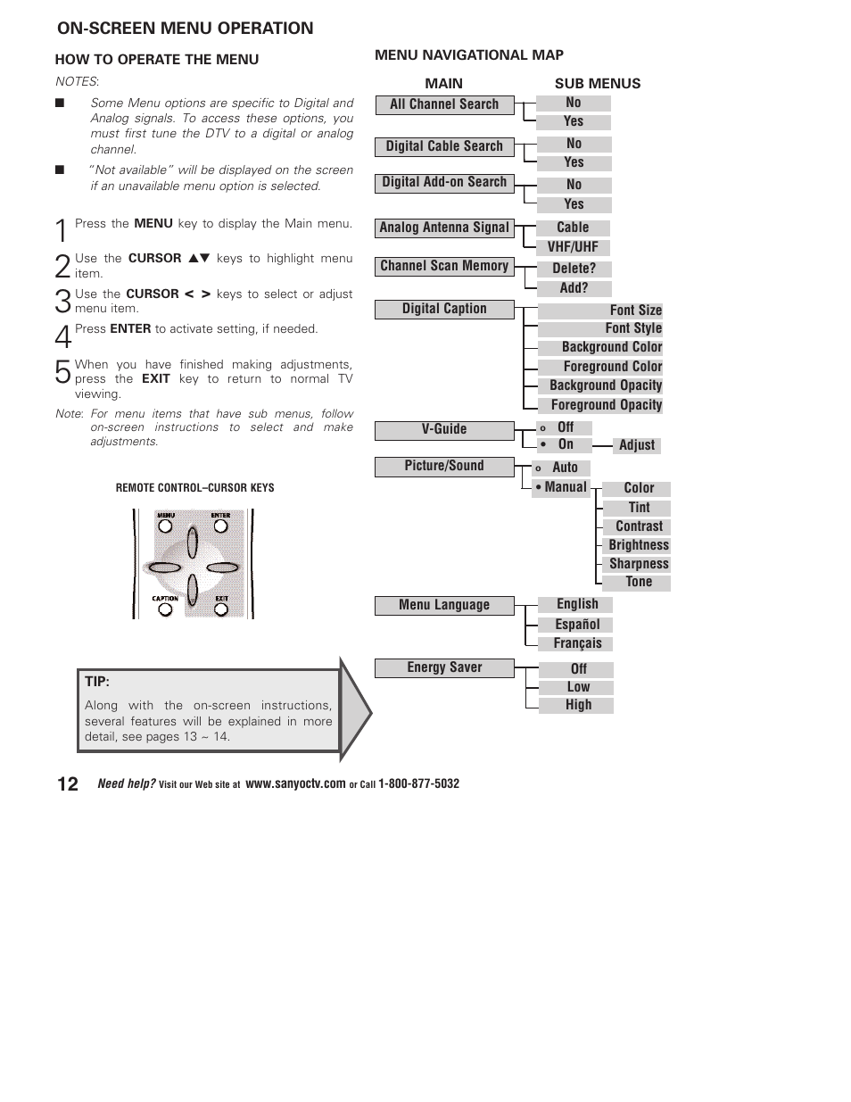 Sanyo DP37647 User Manual | Page 12 / 52