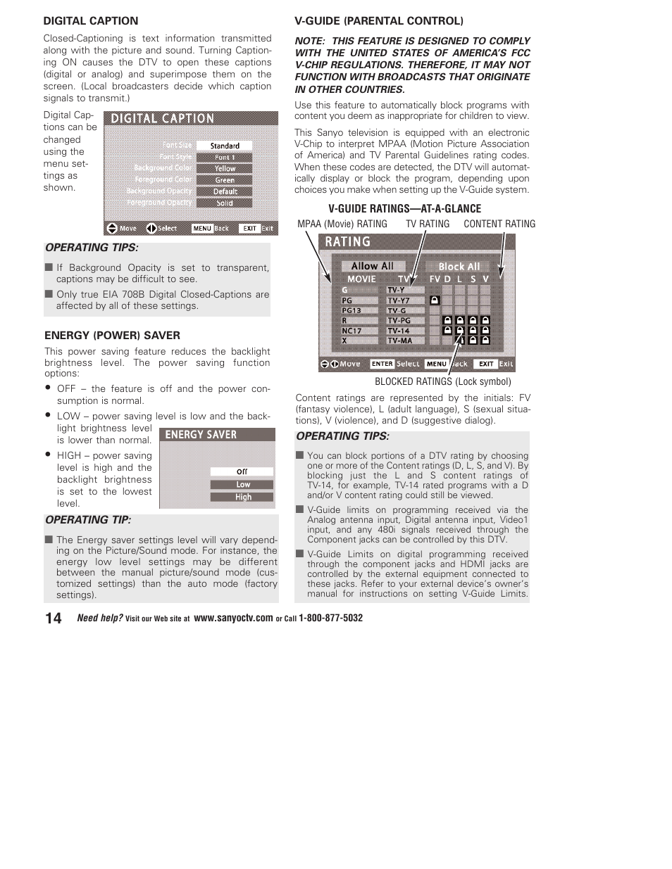 Sanyo DP37647 User Manual | Page 14 / 52