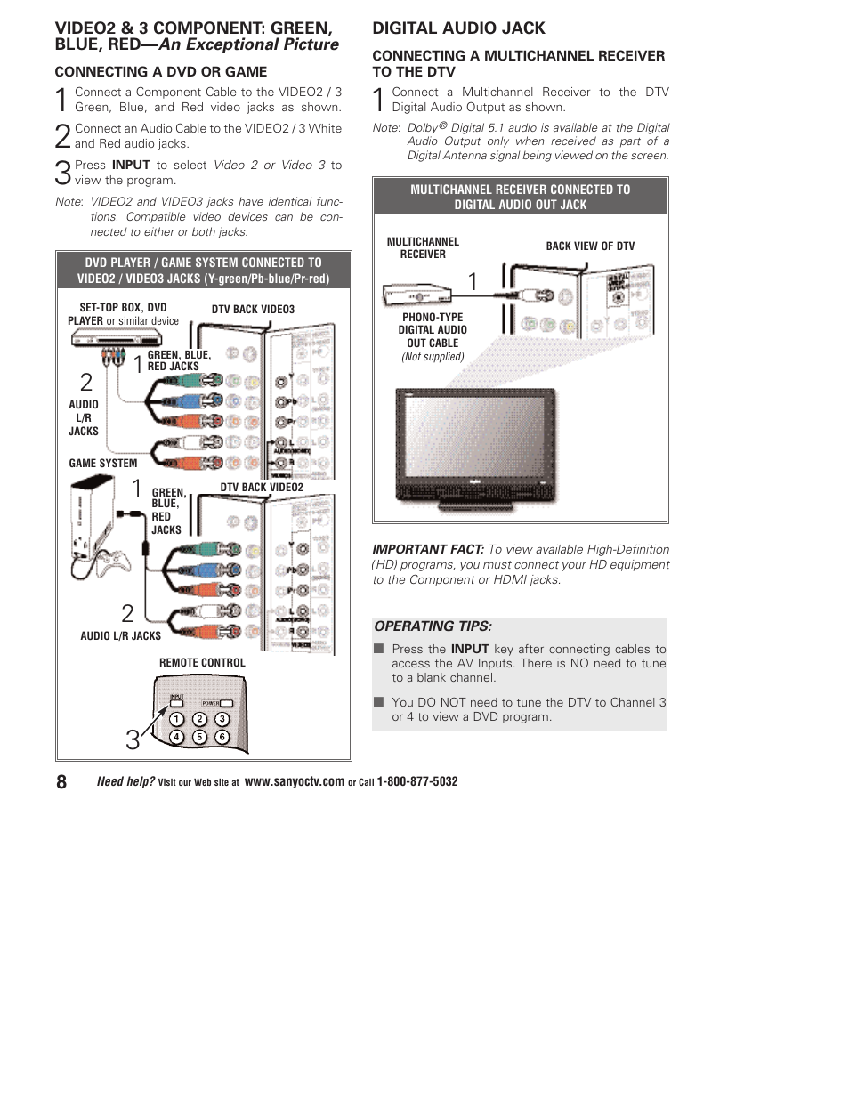 Sanyo DP37647 User Manual | Page 8 / 52