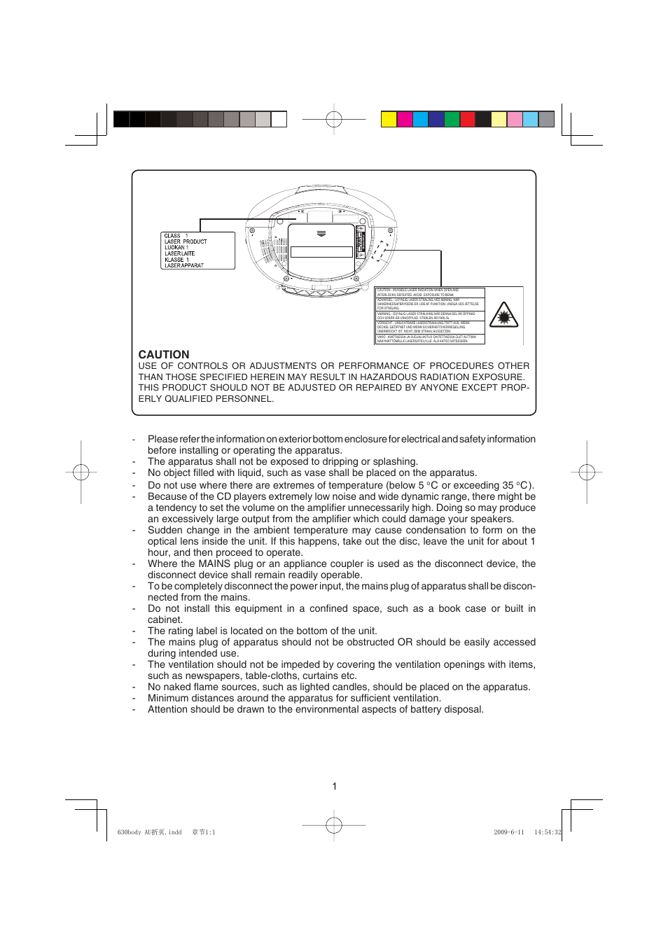 Caution | Sanyo MCD-XP631 User Manual | Page 2 / 6