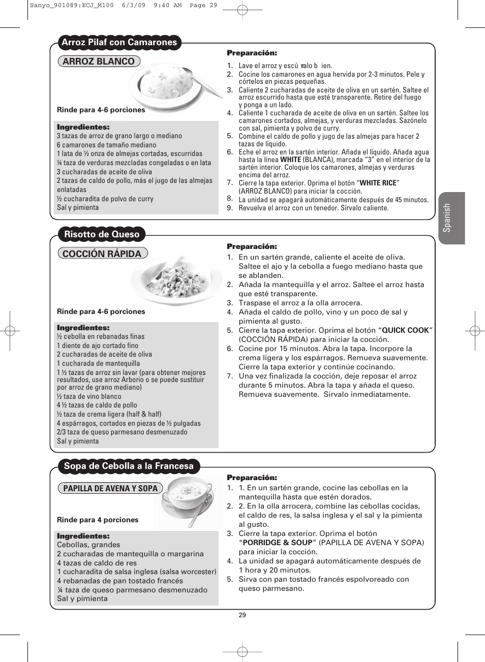 Sanyo RICE COOKER & VERSATILE COOKER ECJ-M100S User Manual | Page 29 / 32