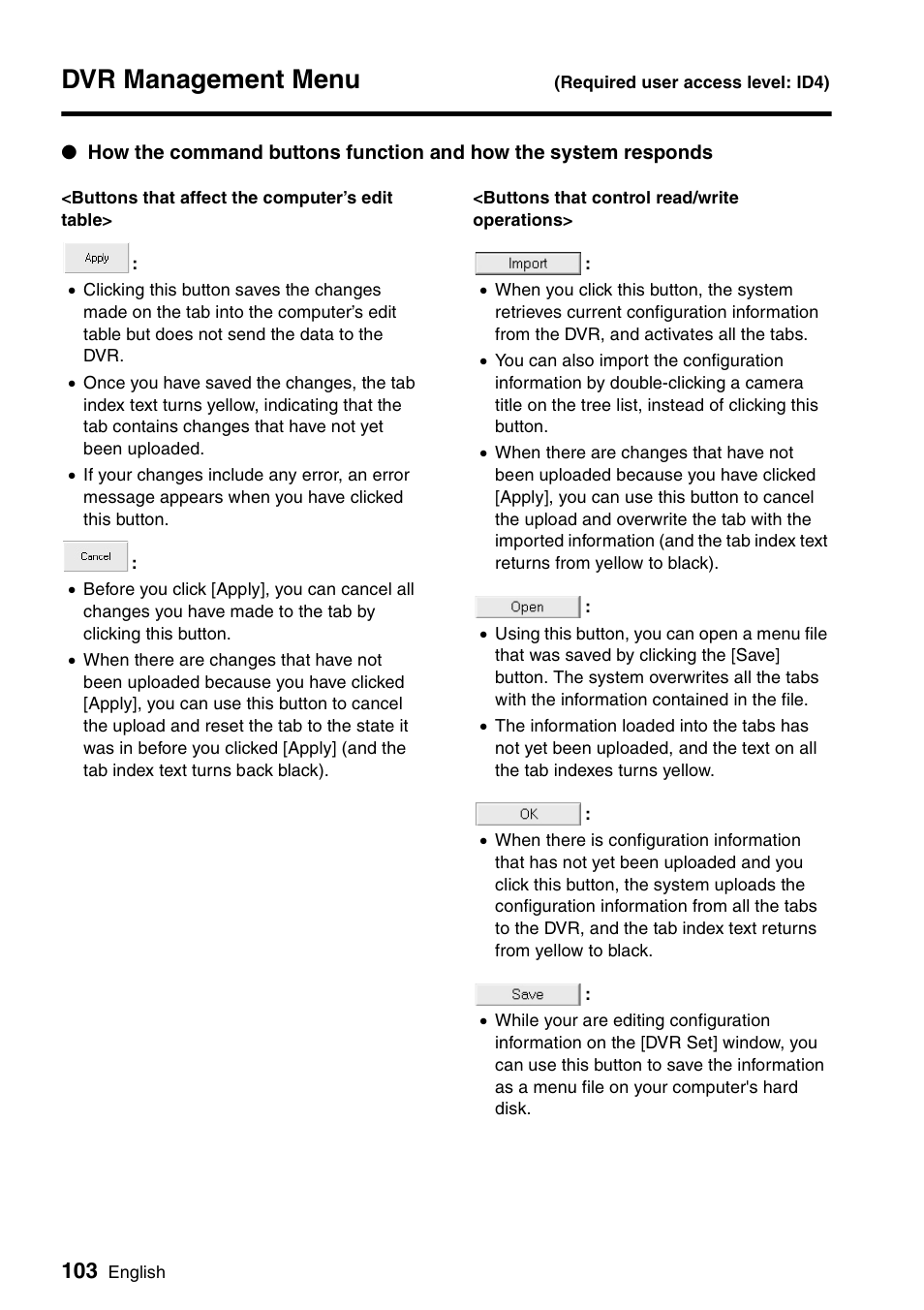 Dvr management menu | Sanyo VA-SW8000 User Manual | Page 104 / 132
