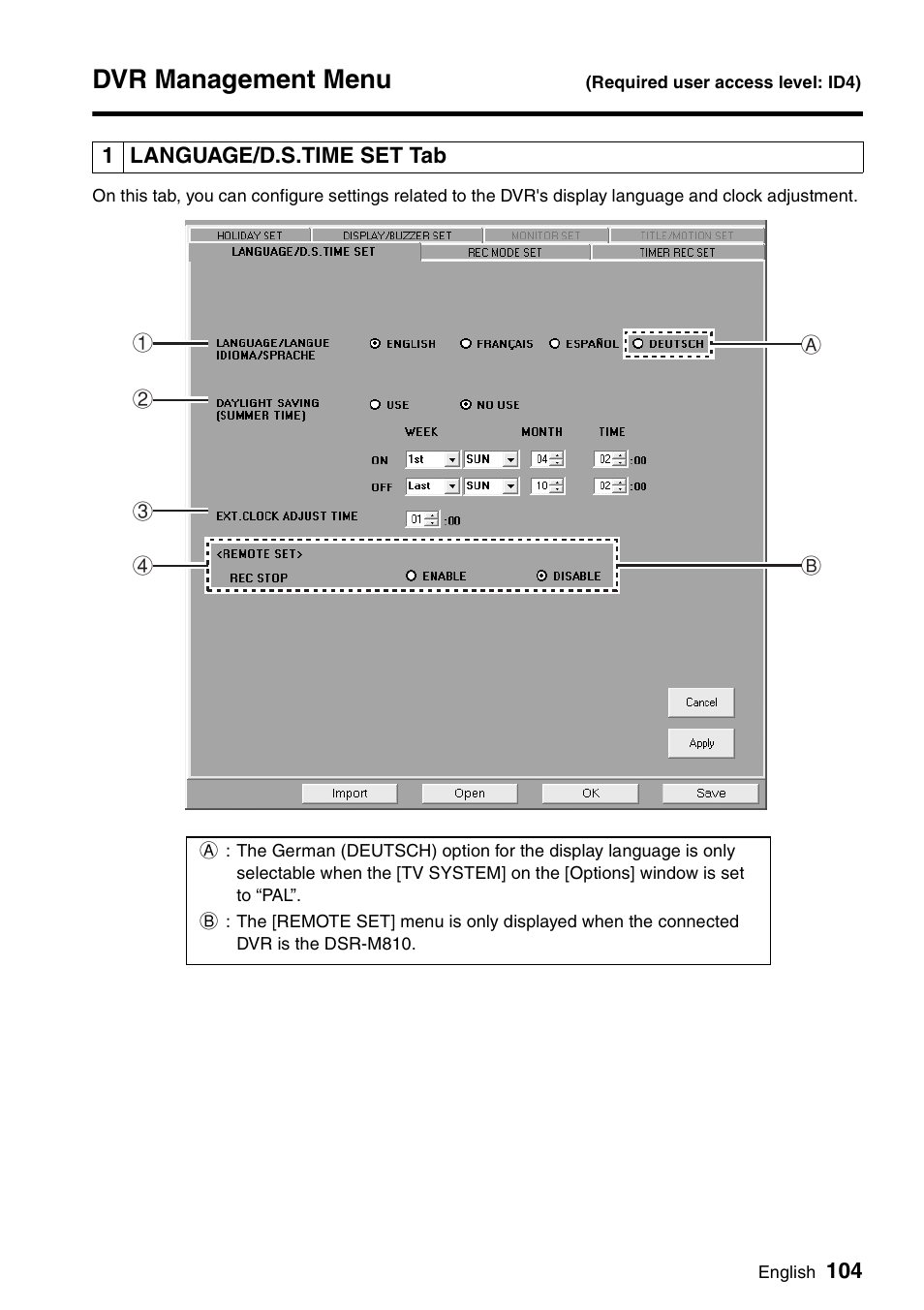 Dvr management menu | Sanyo VA-SW8000 User Manual | Page 105 / 132