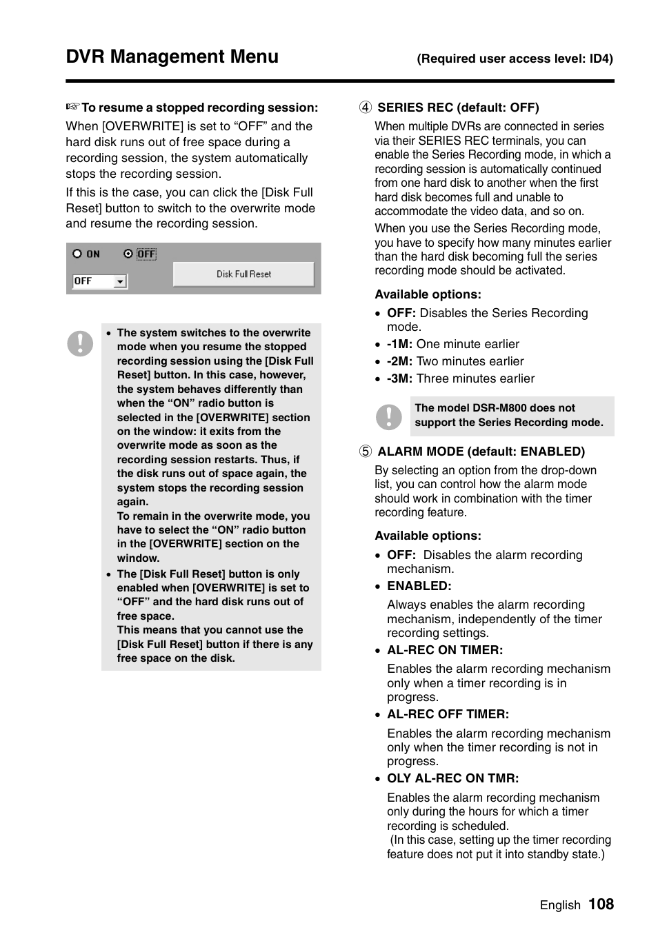 Dvr management menu | Sanyo VA-SW8000 User Manual | Page 109 / 132