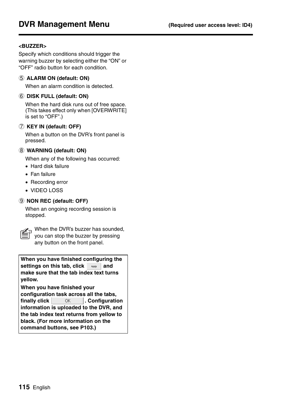 Dvr management menu | Sanyo VA-SW8000 User Manual | Page 116 / 132