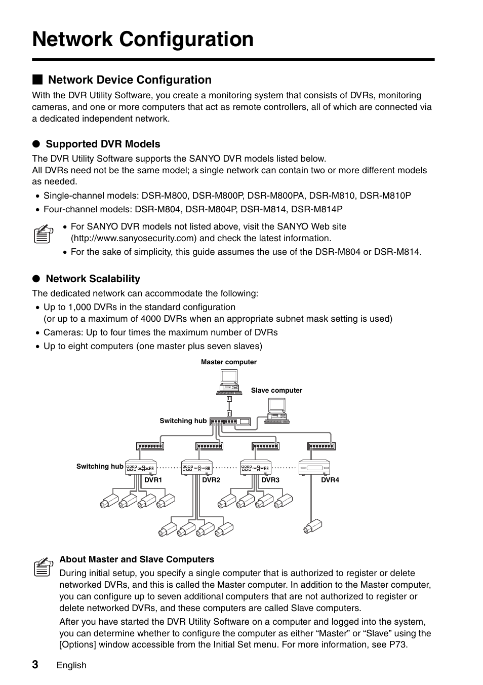 Network configuration, B network device configuration | Sanyo VA-SW8000 User Manual | Page 4 / 132