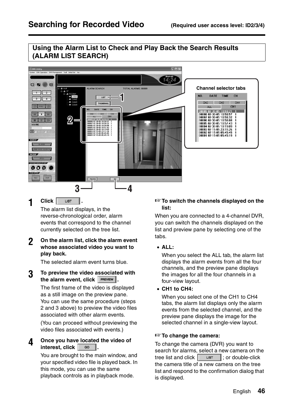 Searching for recorded video | Sanyo VA-SW8000 User Manual | Page 47 / 132