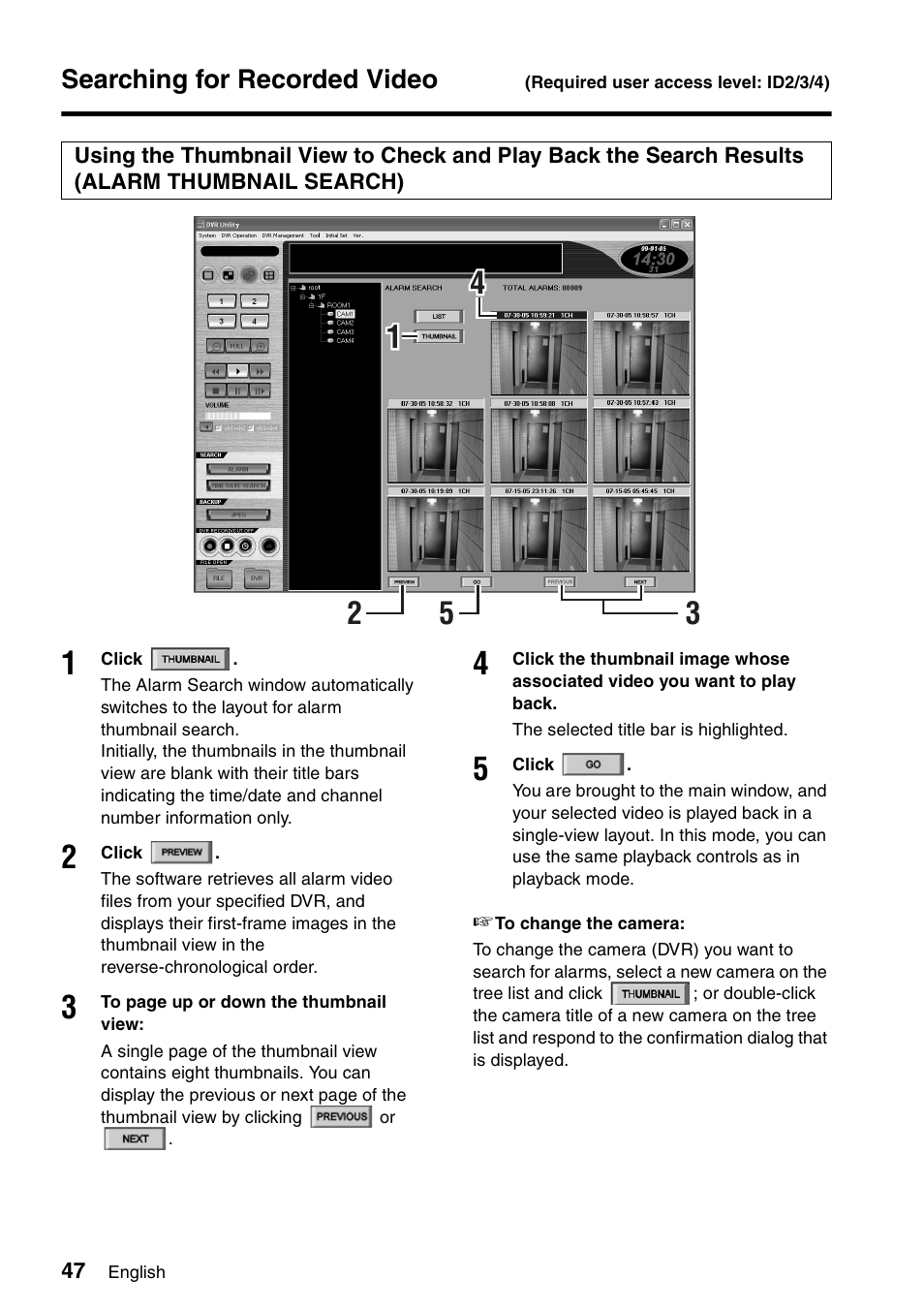 Searching for recorded video | Sanyo VA-SW8000 User Manual | Page 48 / 132