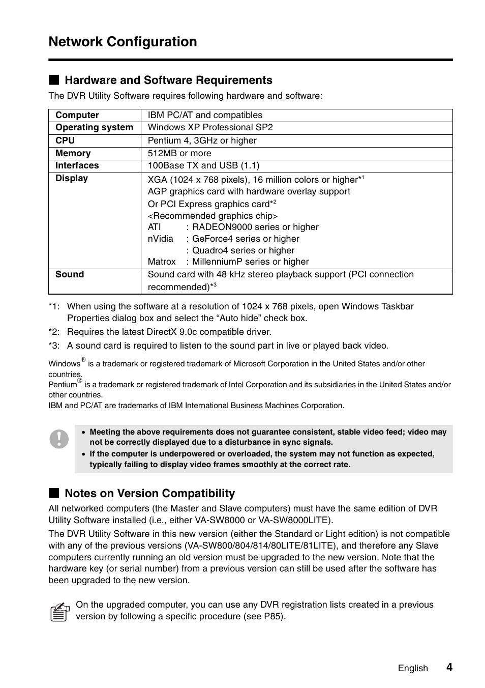 Network configuration, B hardware and software requirements | Sanyo VA-SW8000 User Manual | Page 5 / 132