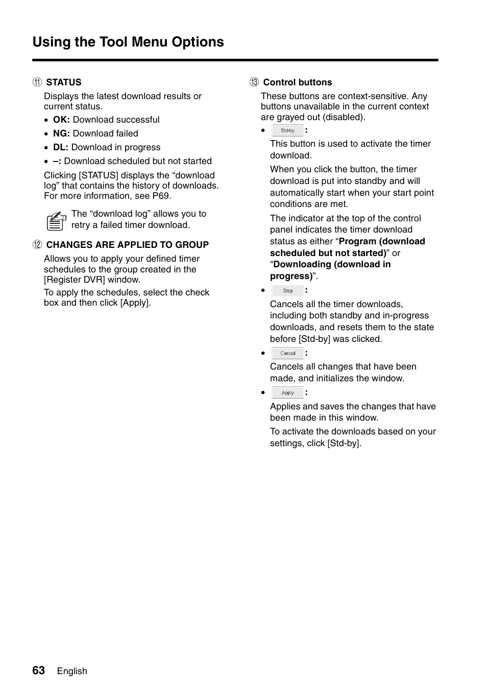 Using the tool menu options | Sanyo VA-SW8000 User Manual | Page 64 / 132