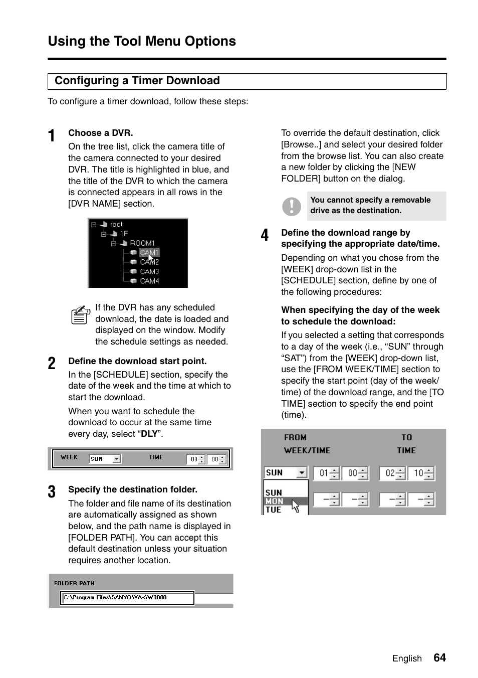 Using the tool menu options | Sanyo VA-SW8000 User Manual | Page 65 / 132