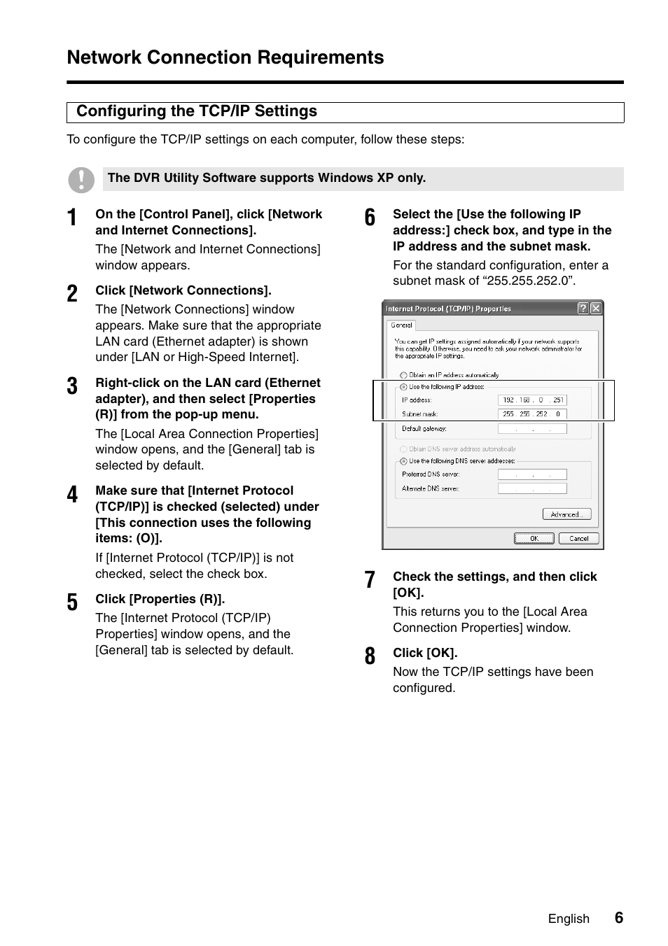 Network connection requirements | Sanyo VA-SW8000 User Manual | Page 7 / 132