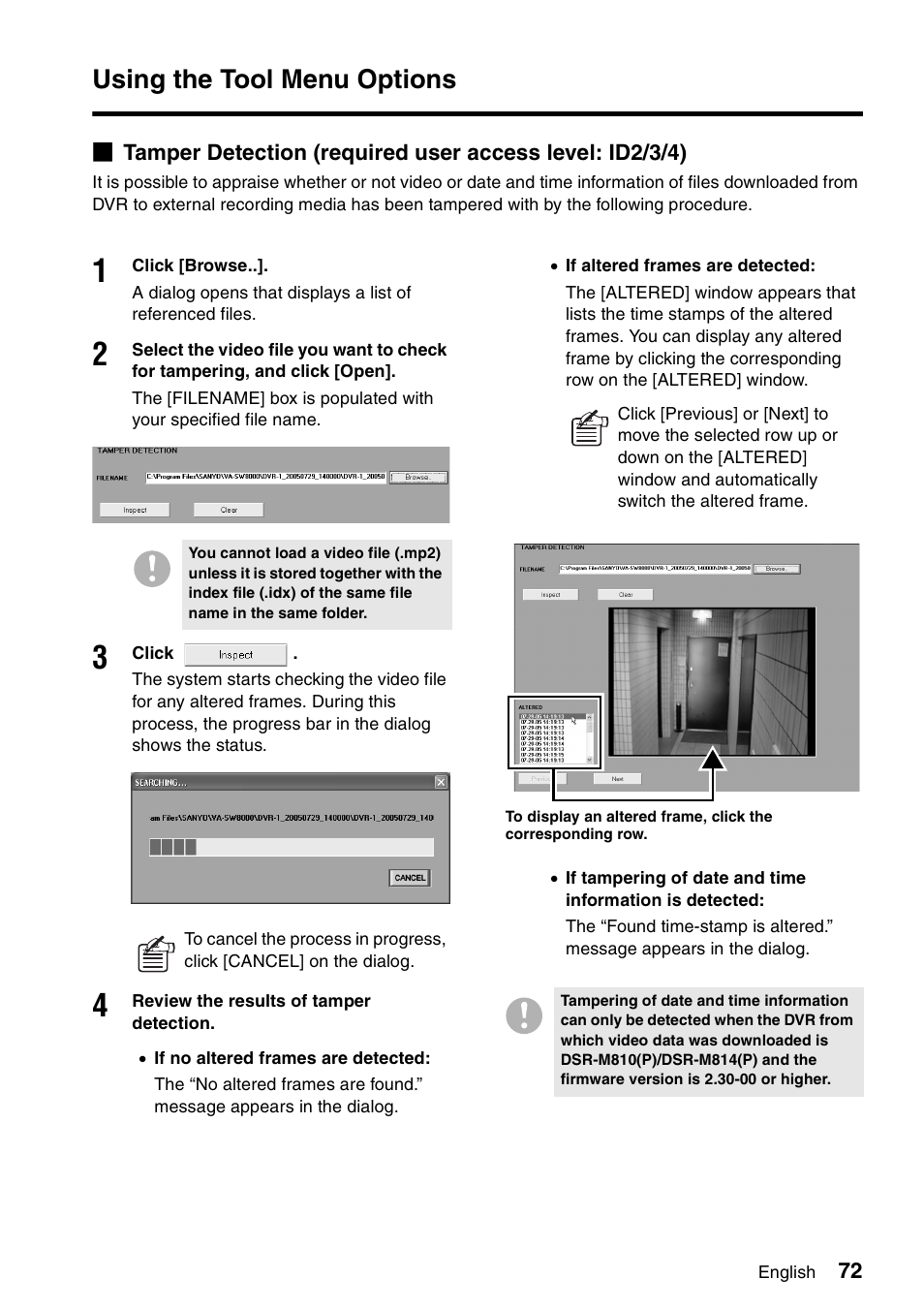 Using the tool menu options | Sanyo VA-SW8000 User Manual | Page 73 / 132