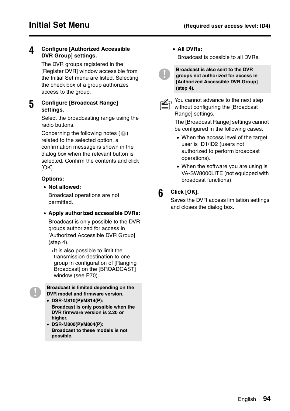Initial set menu | Sanyo VA-SW8000 User Manual | Page 95 / 132