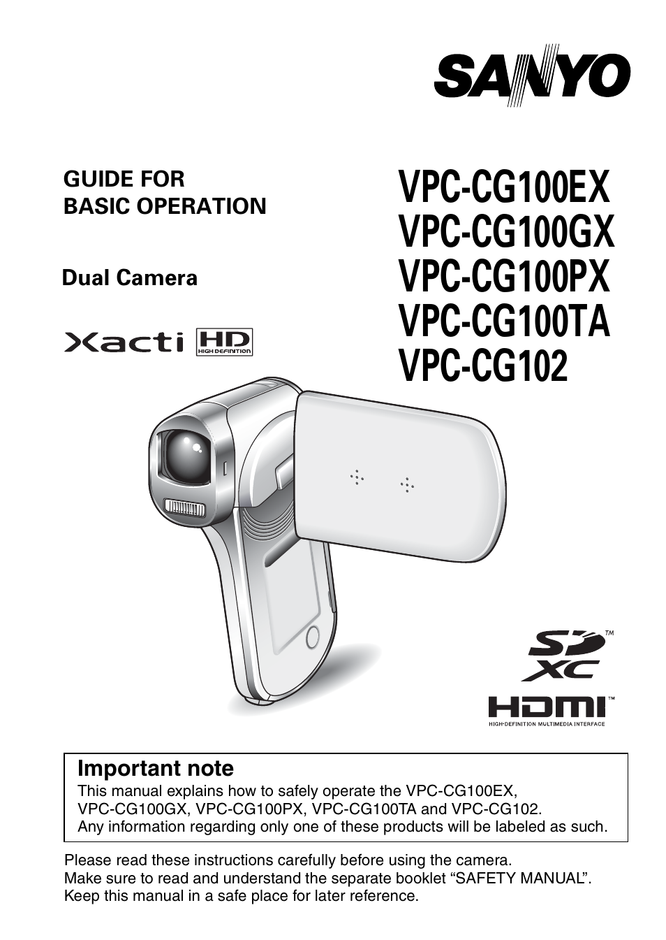 Sanyo VPC-CG100EX User Manual | 76 pages