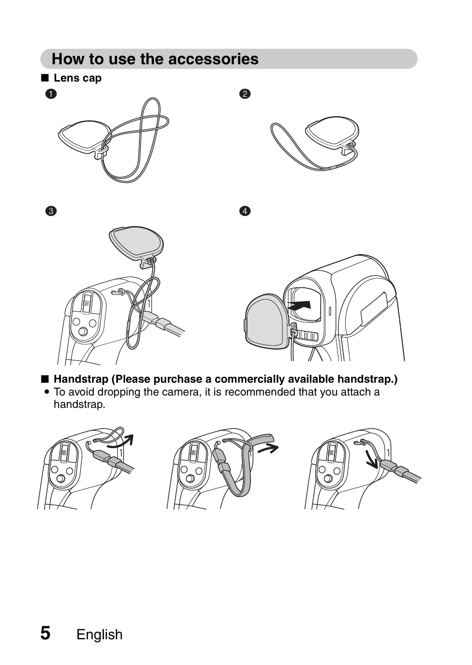 How to use the accessories, English | Sanyo VPC-CG100EX User Manual | Page 14 / 76