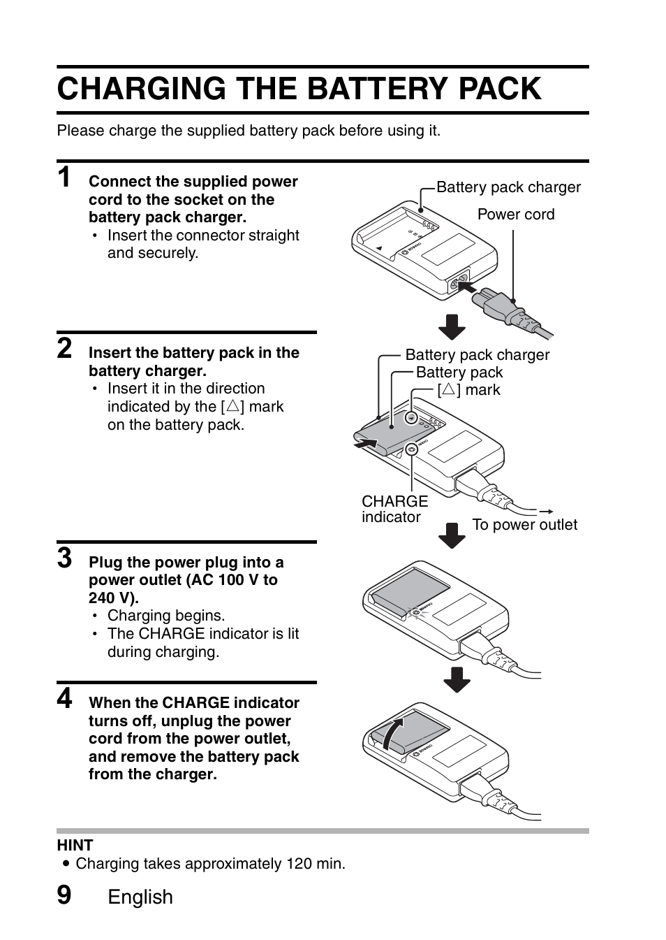Charging the battery pack | Sanyo VPC-CG100EX User Manual | Page 18 / 76