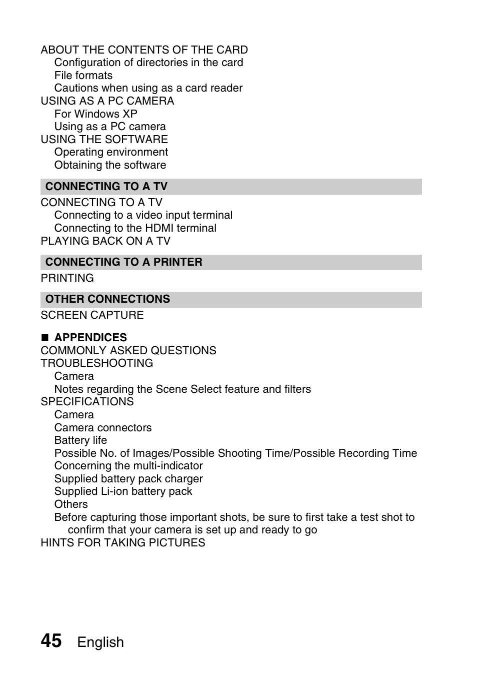 English | Sanyo VPC-CG100EX User Manual | Page 54 / 76