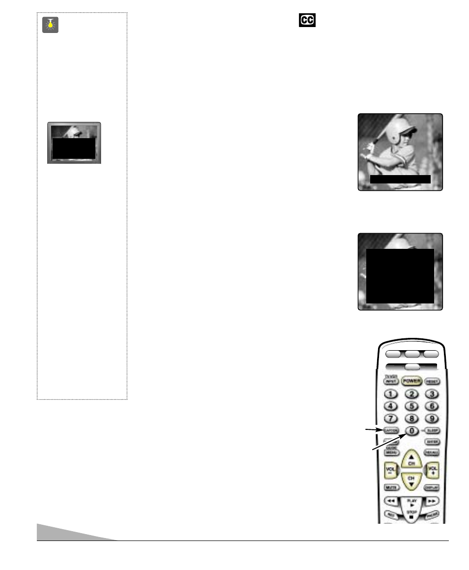 Closed-captioning, Quicktips | Sanyo DS31810 User Manual | Page 16 / 72