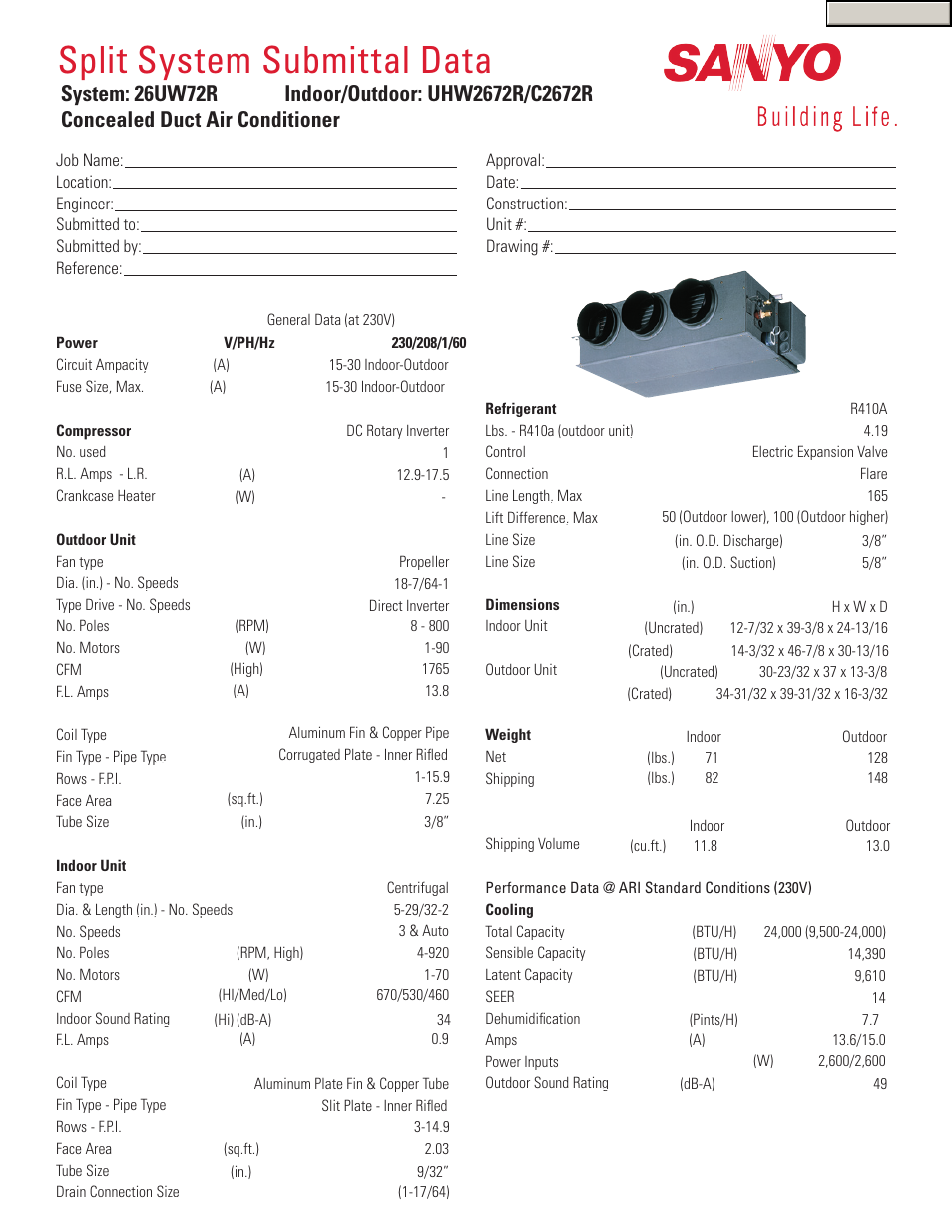 Sanyo 26UW72R User Manual | 2 pages