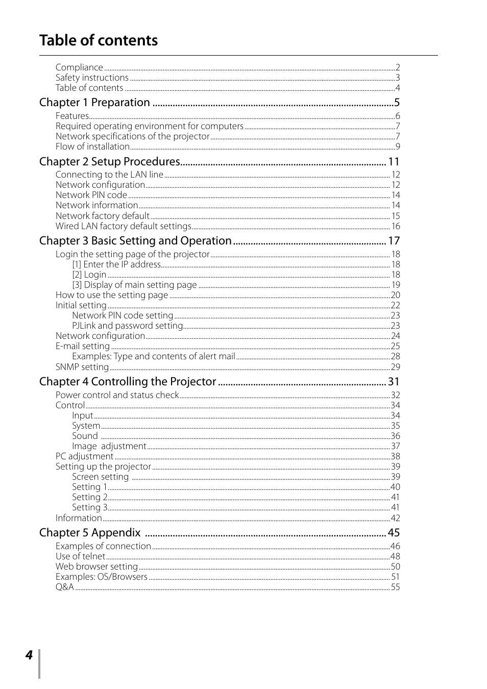 Sanyo PDG-DXL2000 User Manual | Page 4 / 60