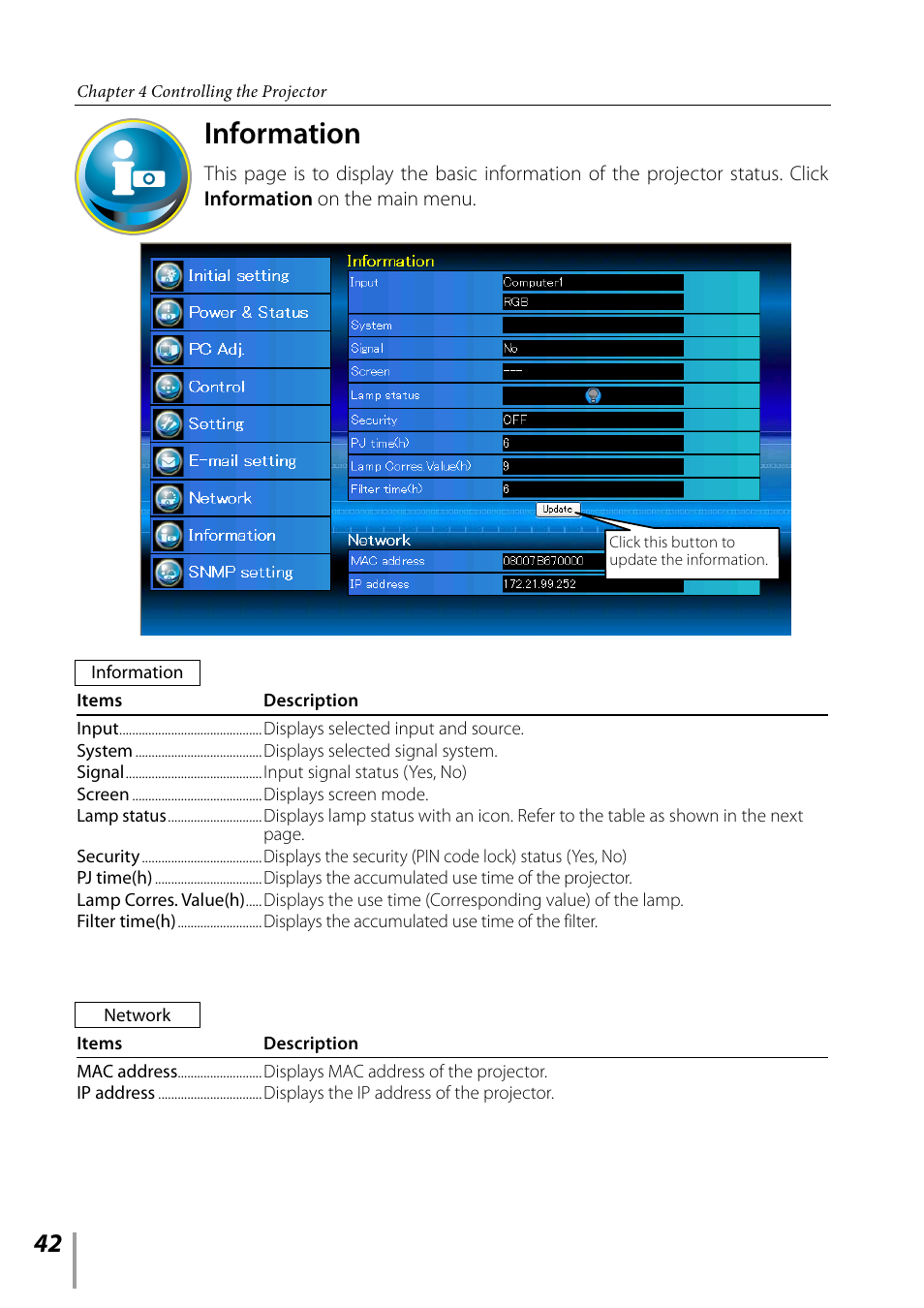Information | Sanyo PDG-DXL2000 User Manual | Page 42 / 60