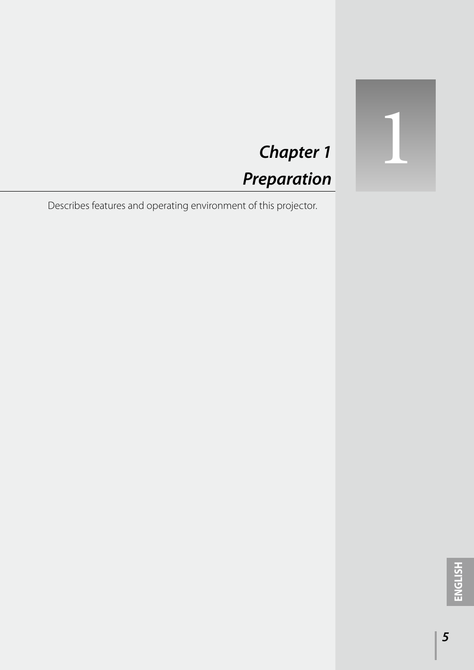 Chapter 1 preparation | Sanyo PDG-DXL2000 User Manual | Page 5 / 60