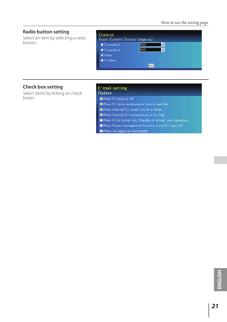 Sanyo PLC-XC56 User Manual | Page 21 / 60