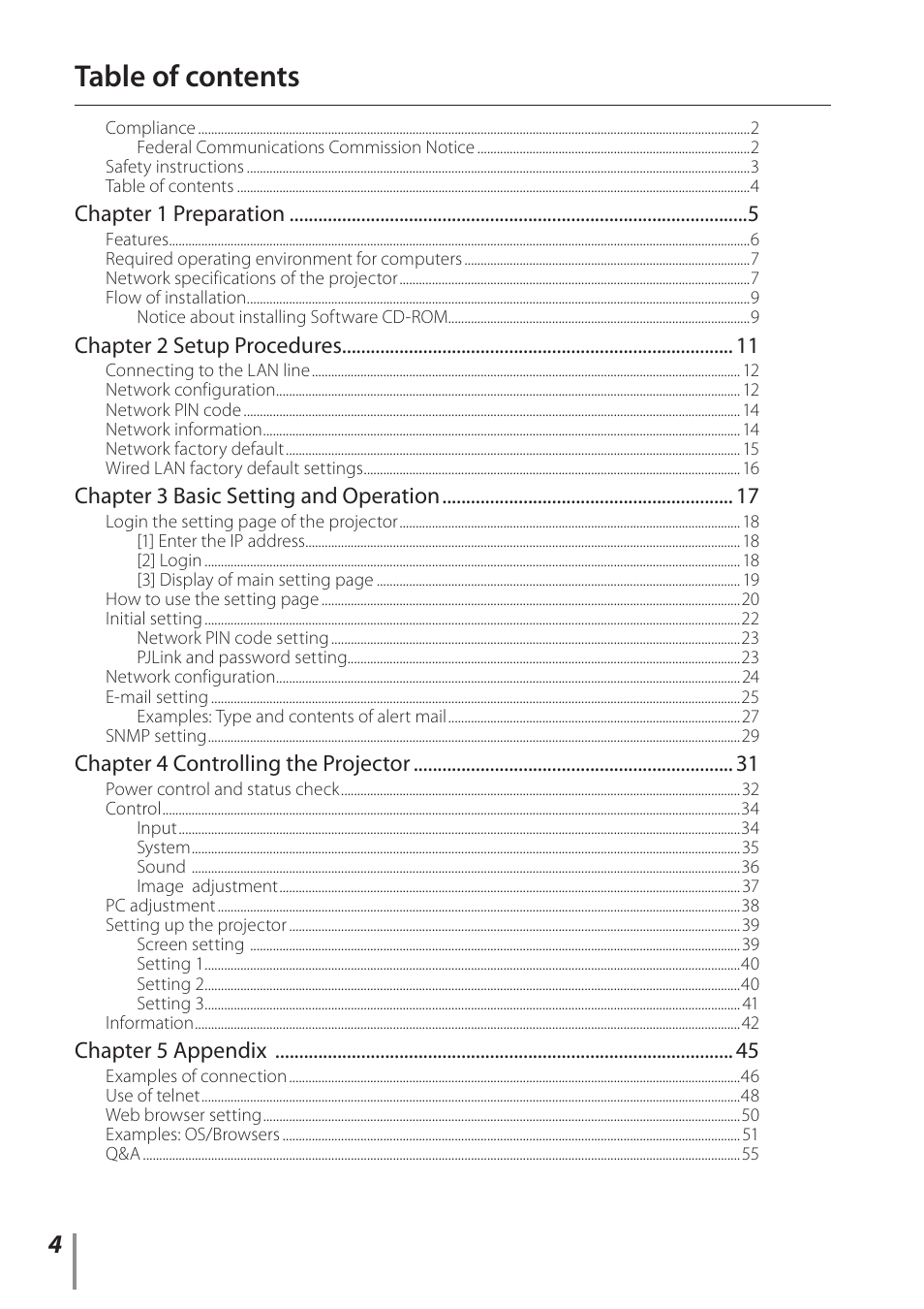 Sanyo PLC-XC56 User Manual | Page 4 / 60