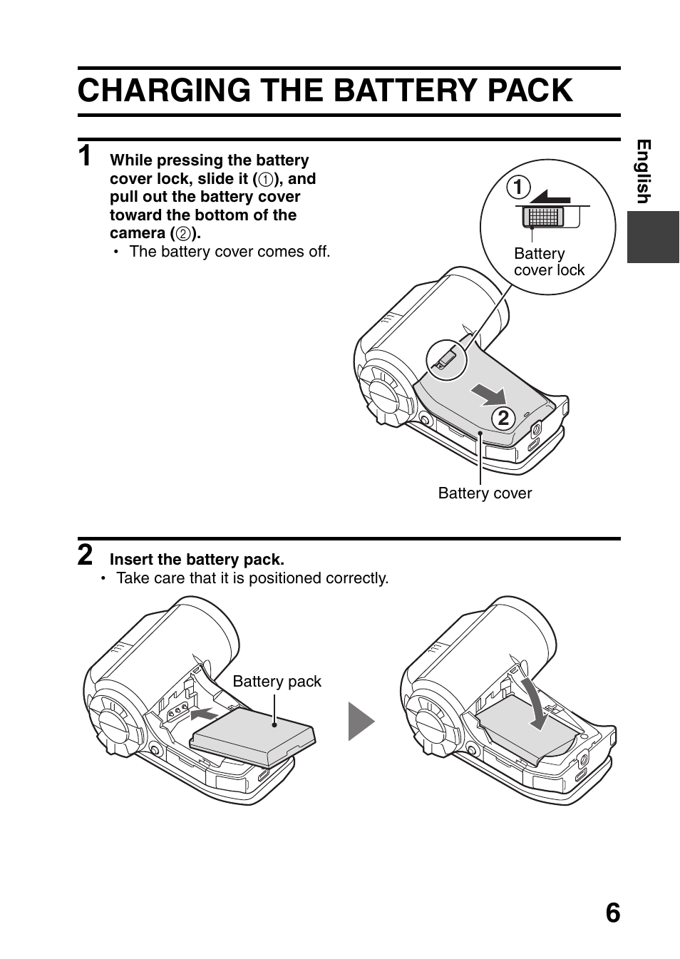 Charging the battery pack | Sanyo VPC-HD1000 User Manual | Page 7 / 26