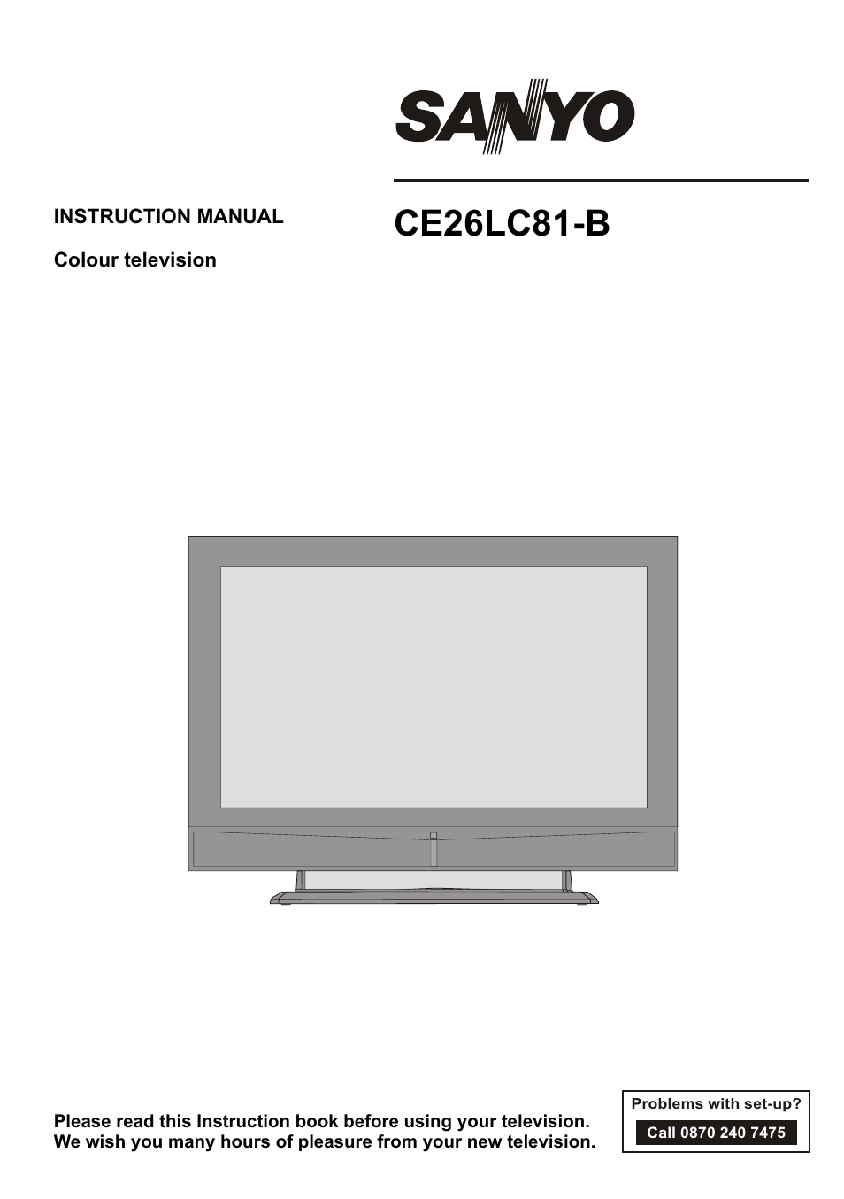 Sanyo CE26LC81-B User Manual | 20 pages