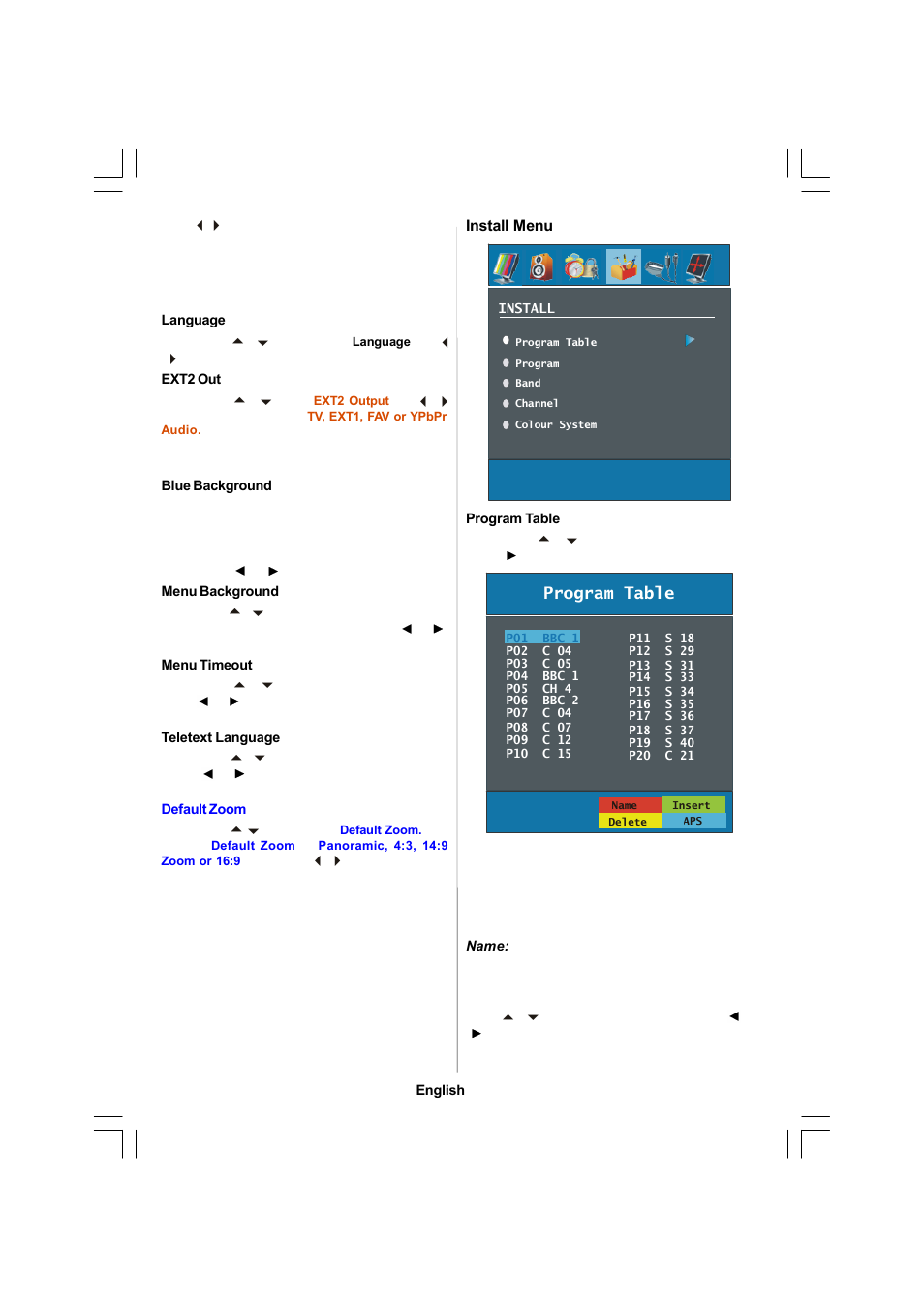 Program table | Sanyo CE26LC81-B User Manual | Page 10 / 20