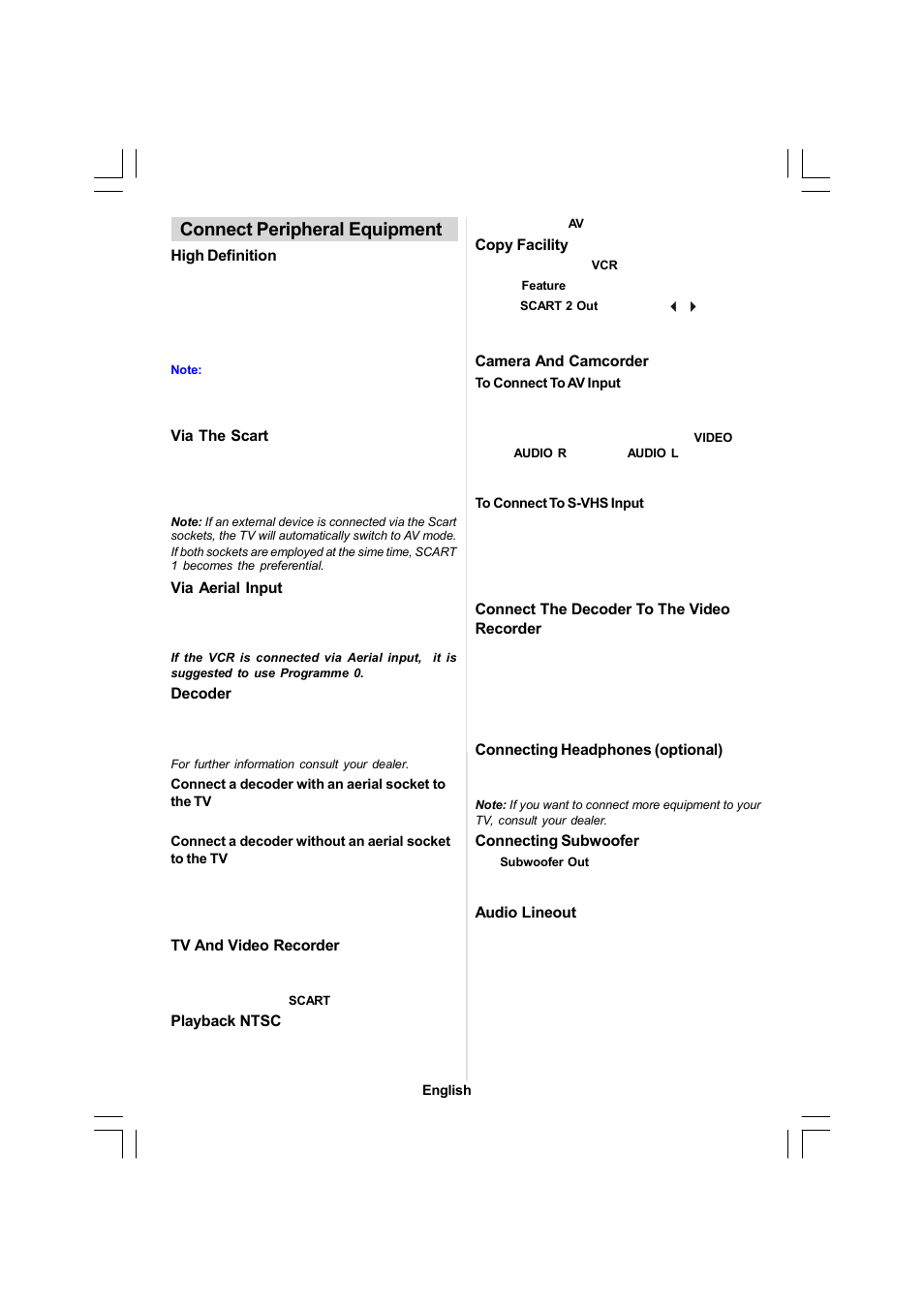 Connect peripheral equipment | Sanyo CE26LC81-B User Manual | Page 15 / 20
