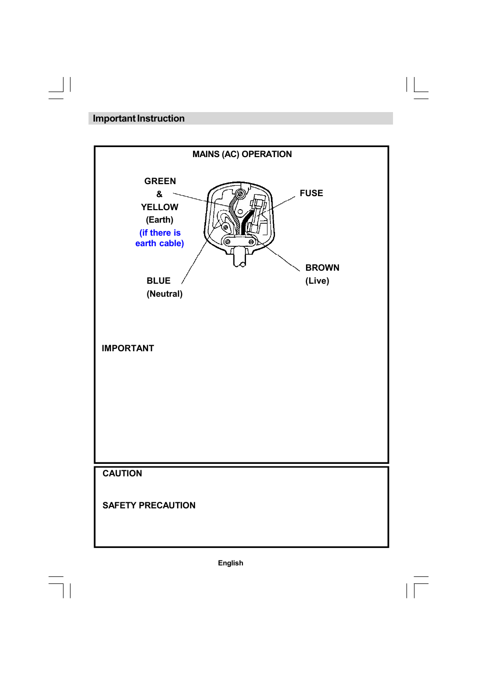 Important instruction | Sanyo CE26LC81-B User Manual | Page 19 / 20
